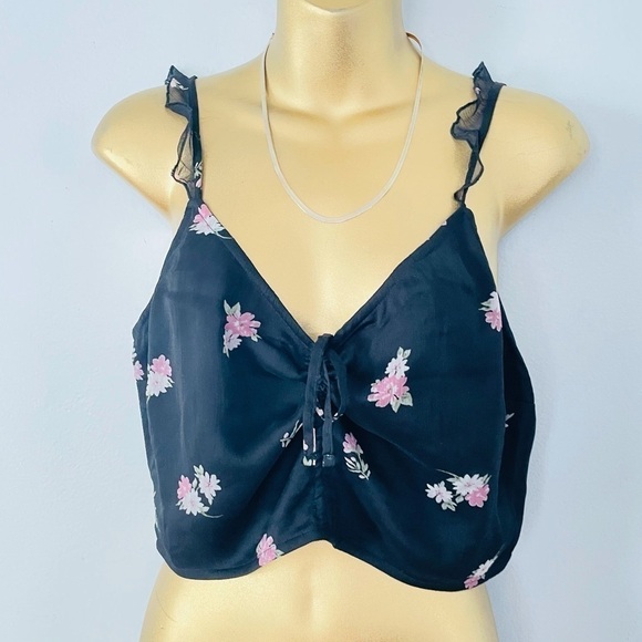 Abercrombie and fitch floral crop top tank top L new - Picture 1 of 5